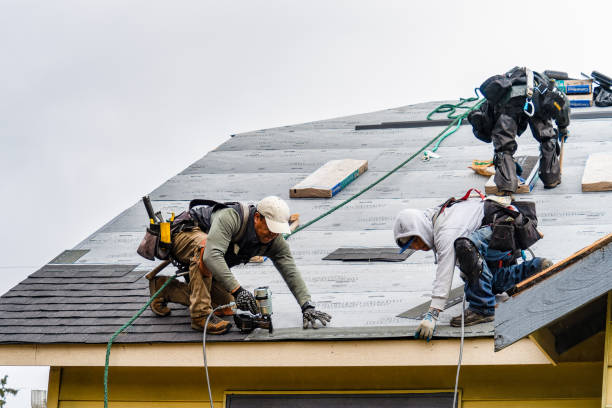 Professional Gutter Installation technician working in Bremen, IN